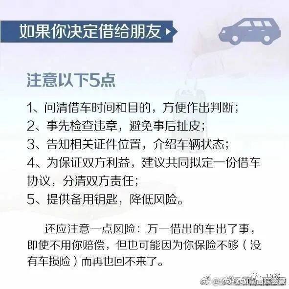 借车注意事项：如果借给朋友注意这5点